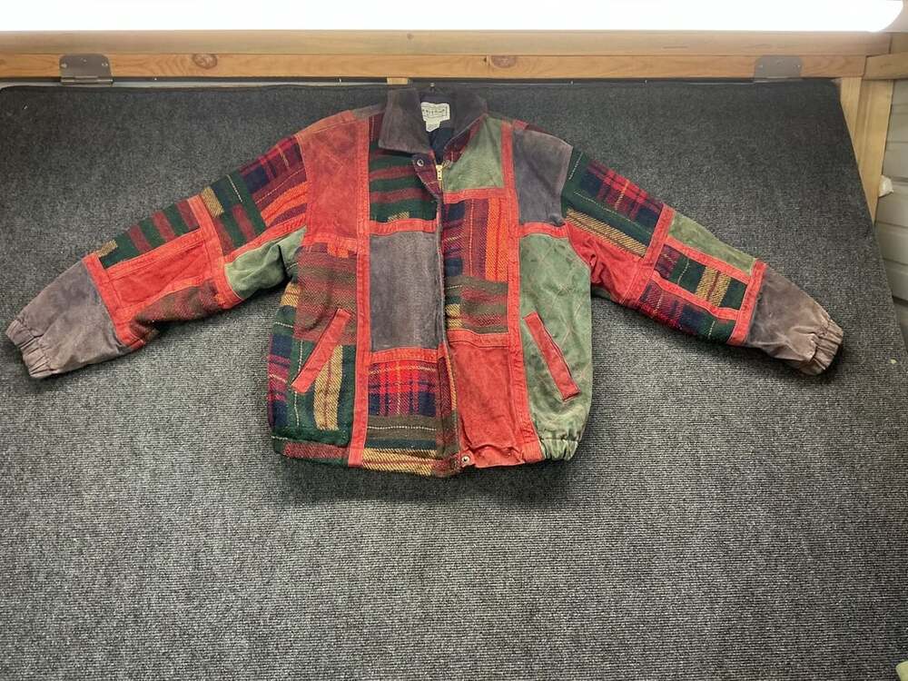 Arizona Jean Company Patchwork Suede Jacket Size Medium Vintage